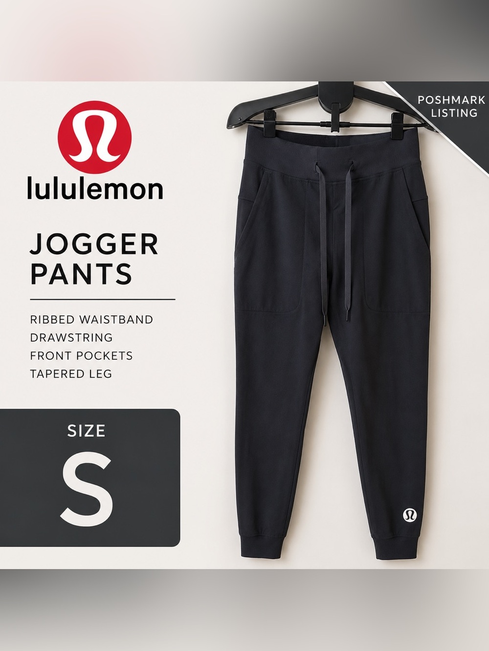 Lululemon Black Ribbed Waist Jogger Pants | Size Small 🖤